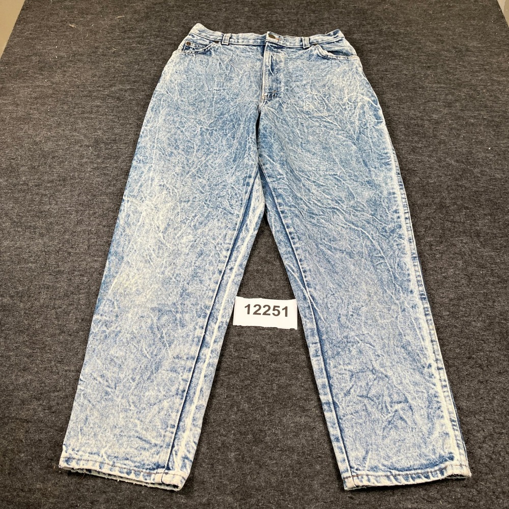 Vintage Male Tapered Leg Jeans Womens 15 Blue Denim Cotton Acid Wash Streetwear